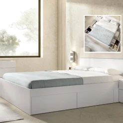 Letto matrimoniale economico bianco 205x266cm - Marika