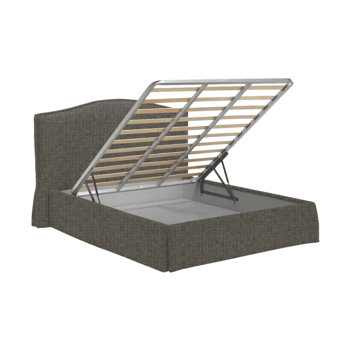 Letto Matrimoniale Grigio Antracite Sfoderabile Contenitore, Dimensione Materasso 160x200 cm Made in Italy - Argentina
