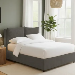 Letto Matrimoniale Grigio Antracite Sfoderabile Contenitore, Dimensione Materasso 160x200 cm Made in Italy - Davoli