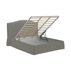 Letto Matrimoniale Grigio Cenere Sfoderabile Contenitore, Dimensione Materasso 160x200 cm - Argentina