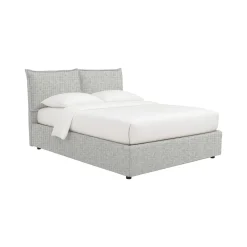 Letto Matrimoniale Grigio Chiaro Sfoderabile Contenitore, Dimensione Materasso 160x190 cm - Calcio