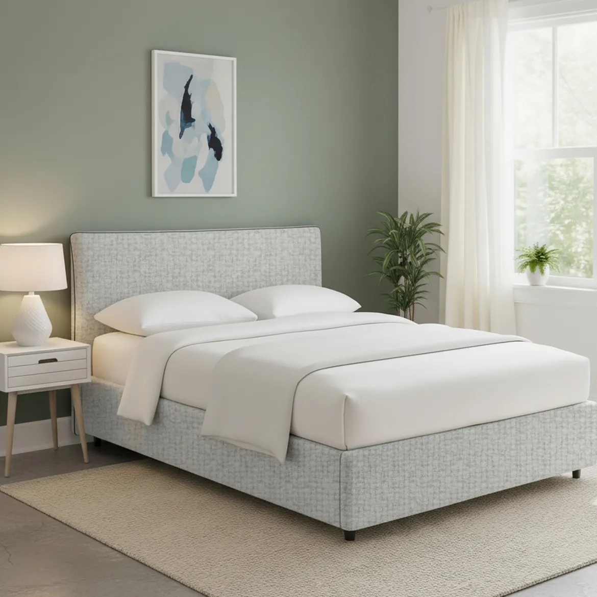 Letto Matrimoniale Grigio Chiaro Sfoderabile Contenitore, Dimensione Materasso 160x200 cm - Rozzone