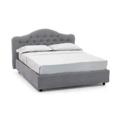 Letto Matrimoniale Grigio Materasso Incluso Sfoderabile, Contenitore Made in Italy - Alfer