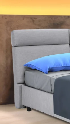 Letto Matrimoniale Grigio Materasso Incluso Sfoderabile, Contenitore Made in Italy - Asica