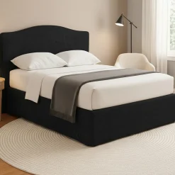 Letto Matrimoniale Grigio Scuro Sfoderabile Contenitore, Dimensione Materasso 160x200 cm - Argentina