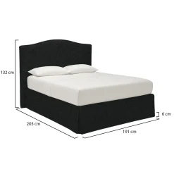 Letto Matrimoniale Grigio Scuro Sfoderabile Contenitore, Dimensione Materasso 160x200 cm - Argentina
