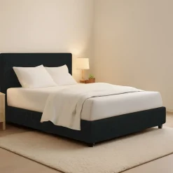 Letto Matrimoniale Grigio Scuro Sfoderabile Contenitore, Dimensione Materasso 160x200 cm - Melilli