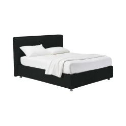 Letto Matrimoniale Grigio Scuro Sfoderabile Contenitore, Dimensione Materasso 160x200 cm - Melilli
