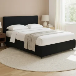 Letto Matrimoniale Grigio Scuro Sfoderabile Contenitore, Dimensione Materasso 160x200 cm - Rozzone