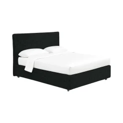 Letto Matrimoniale Grigio Scuro Sfoderabile Contenitore, Dimensione Materasso 160x200 cm - Rozzone