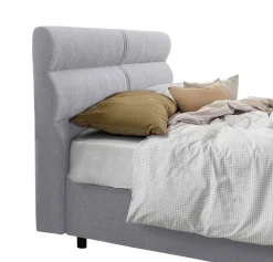 Letto Matrimoniale Grigio Sfoderabile Contenitore, Dimensione Materasso 160x190 cm Made in Italy - Brolo