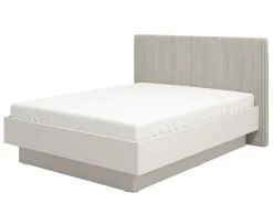 Letto Matrimoniale Grigio Tortora Testiera Imbottita Effetto Velluto Imbottito, Dimensione Materasso 180x200 cm - Ragogna