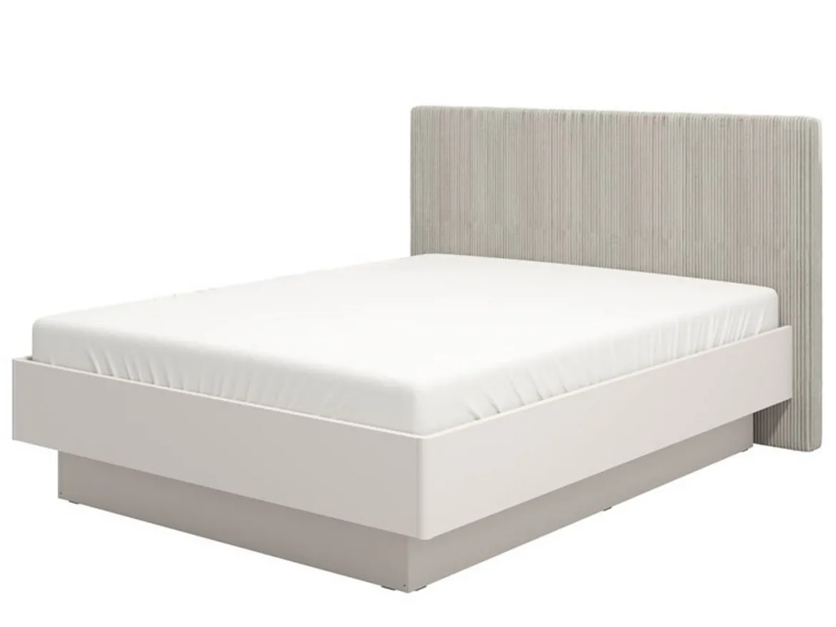 Letto Matrimoniale Grigio Tortora Testiera Imbottita Effetto Velluto Imbottito, Dimensione Materasso 180x200 cm - Ragogna
