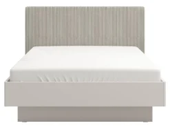 Letto Matrimoniale Grigio Tortora Testiera Imbottita Effetto Velluto Imbottito, Dimensione Materasso 180x200 cm - Ragogna