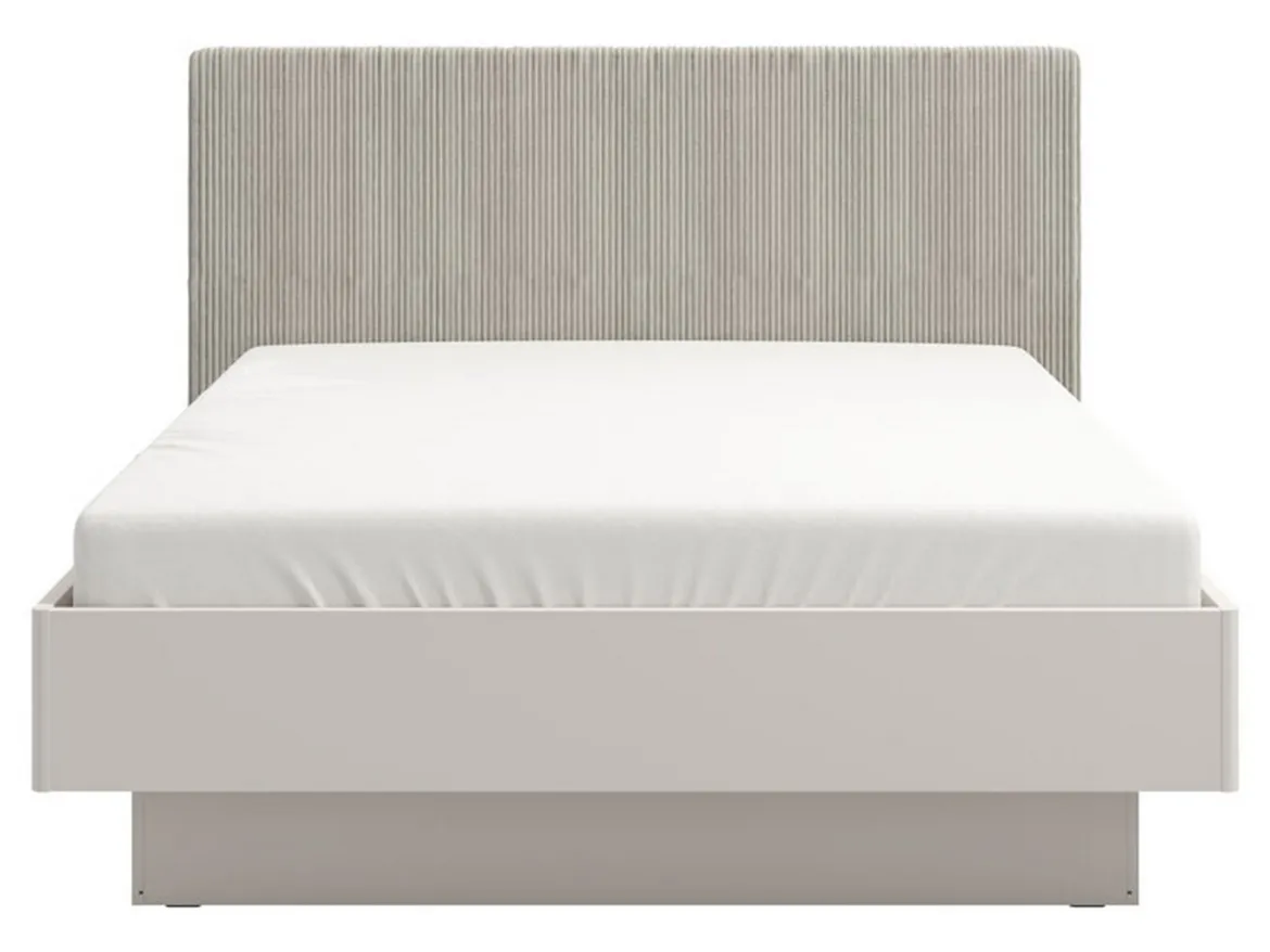 Letto Matrimoniale Grigio Tortora Testiera Imbottita Effetto Velluto Imbottito, Dimensione Materasso 180x200 cm - Ragogna