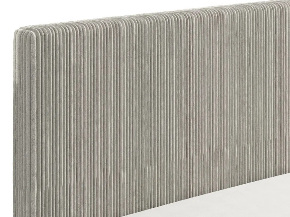 Letto Matrimoniale Grigio Tortora Testiera Imbottita Effetto Velluto Imbottito, Dimensione Materasso 180x200 cm - Ragogna