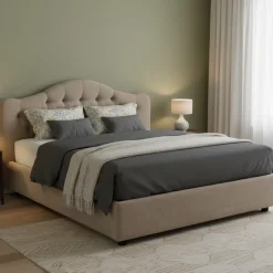Letto Matrimoniale Grigio Tortora Materasso Incluso Sfoderabile, Contenitore Made in Italy - Alfer