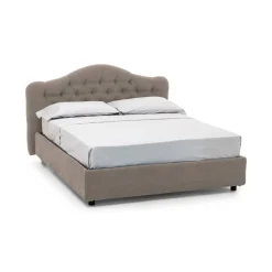 Letto Matrimoniale Grigio Tortora Materasso Incluso Sfoderabile, Contenitore Made in Italy - Alfer