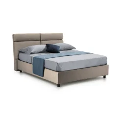 Letto Matrimoniale Grigio Tortora Materasso Incluso Sfoderabile, Contenitore Made in Italy - Asica