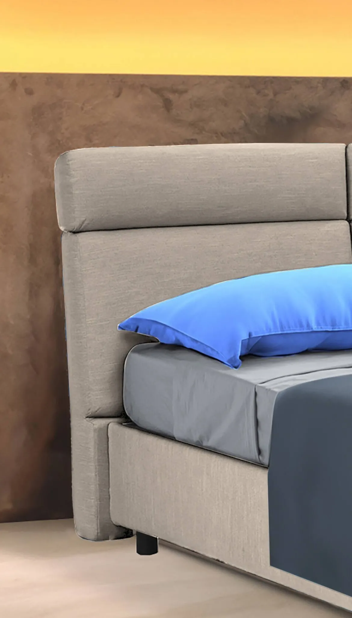 Letto Matrimoniale Grigio Tortora Materasso Incluso Sfoderabile, Contenitore Made in Italy - Asica
