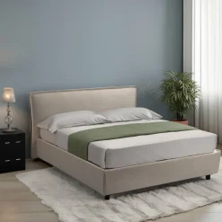 Letto Matrimoniale Grigio Tortora Materasso Incluso Sfoderabile, Contenitore Made in Italy - Bruzolo