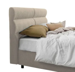Letto Matrimoniale Grigio Tortora Sfoderabile Contenitore, Dimensione Materasso 160x190 cm Made in Italy - Brolo