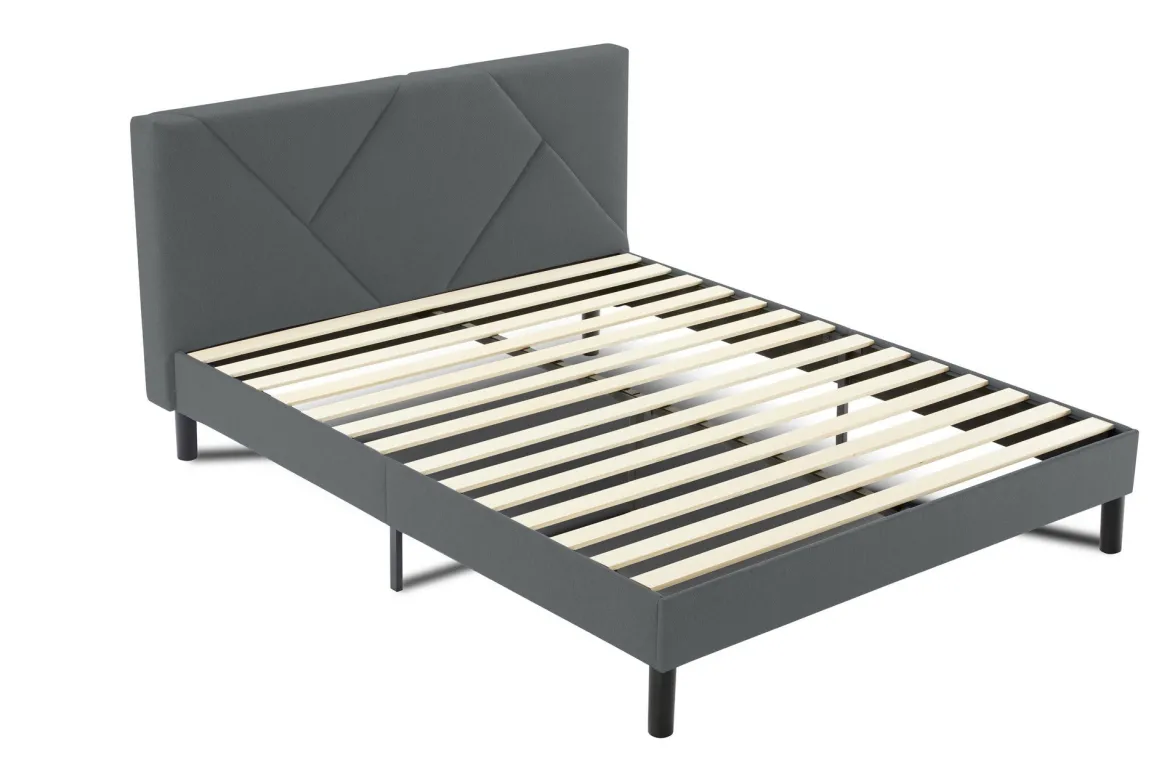Letto matrimoniale grigio 169x204cm imbottito - Morpheus