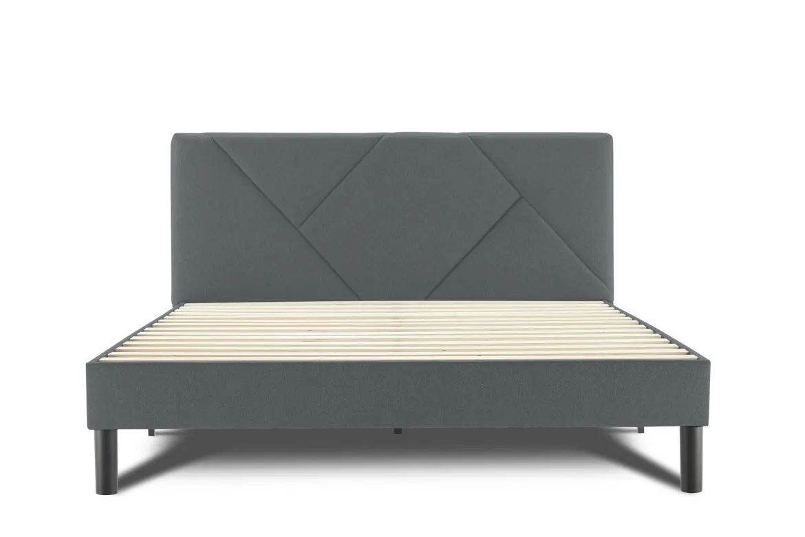 Letto matrimoniale grigio 169x204cm imbottito - Morpheus