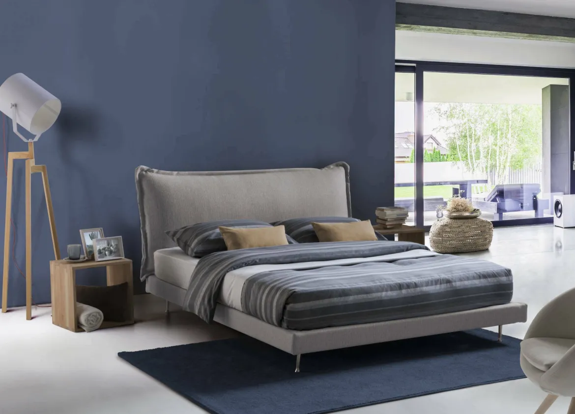 Letto matrimoniale grigio 180x210cm rete inclusa - Arcore