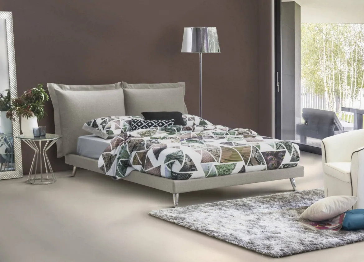 Letto matrimoniale grigio 199x210cm - Fusi