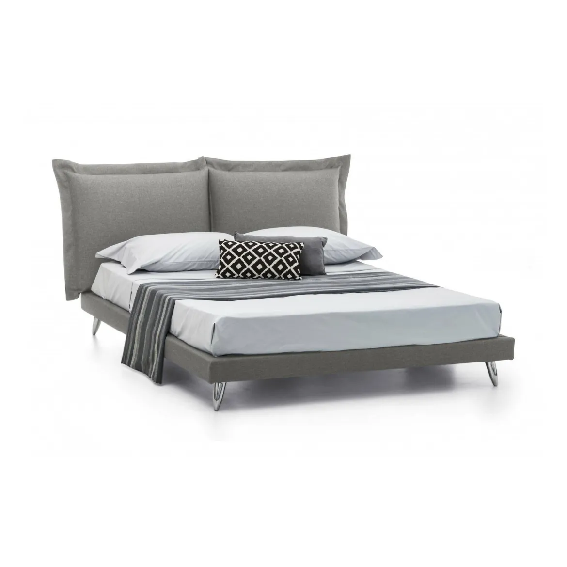 Letto matrimoniale grigio 199x210cm - Fusi