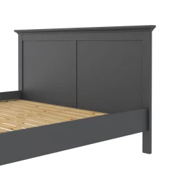 Letto matrimoniale grigio 199x210cm rete inclusa - Abies
