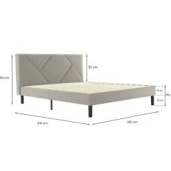 Letto matrimoniale Hypnos, 160x200 cm, Tortora
