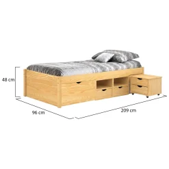 Letto Matrimoniale Marrone Contenitore Matrimoniale, - Cavallo