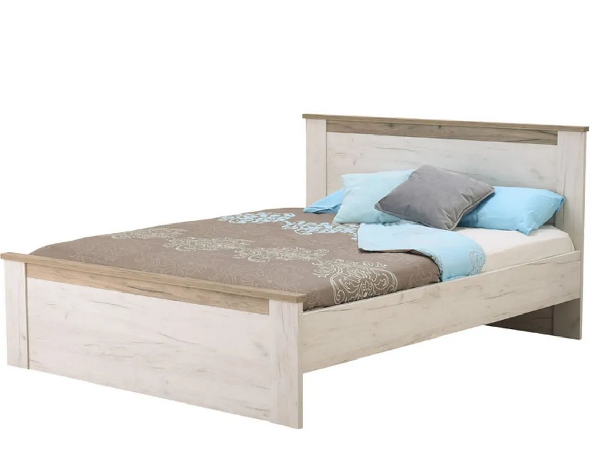 Letto Matrimoniale Marrone Larice Chiaro Marrone Rovere Dimensione Materasso 160x200 cm Peso Supportato 200 kg, Matrimoniale - Claviere