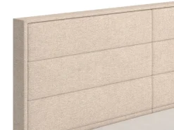 Letto Matrimoniale Marrone Rovere Bianco Crema Testiera Imbottita Imbottito, Dimensione Materasso 180x200 cm - Circeo