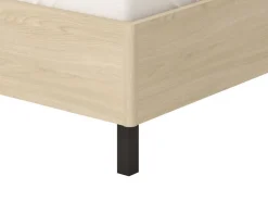 Letto Matrimoniale Marrone Rovere Bianco Crema Testiera Imbottita Imbottito, Dimensione Materasso 180x200 cm - Circeo
