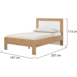 Letto Matrimoniale Marrone Rovere Nodi Dimensione Materasso 160x200 cm Peso Supportato 200 kg, Matrimoniale - Coazze