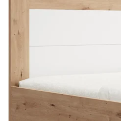 Letto Matrimoniale Marrone Rovere Nodi Dimensione Materasso 160x200 cm Peso Supportato 200 kg, Matrimoniale - Coazze