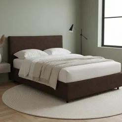 Letto Matrimoniale Marrone Sfoderabile Contenitore, Dimensione Materasso 160x190 cm - Soliera