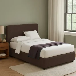 Letto Matrimoniale Marrone Sfoderabile Contenitore, Dimensione Materasso 160x200 cm - Davoli