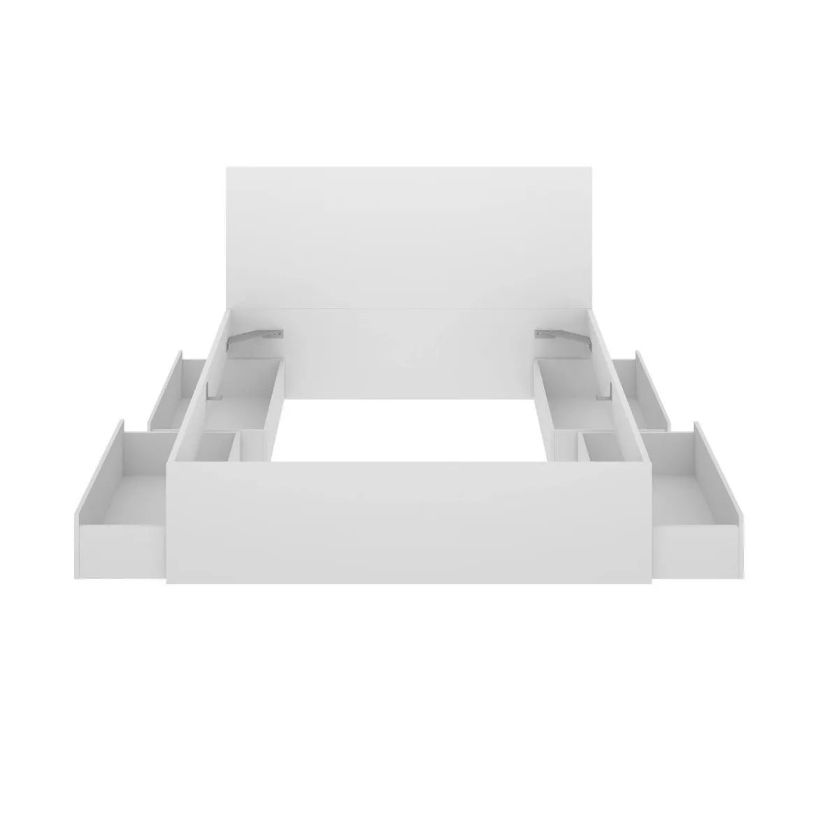 Letto matrimoniale moderno bianco 205x169cm compatto - Ignacio