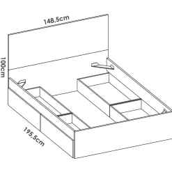 Letto matrimoniale moderno bianco 205x169cm compatto - Ignacio