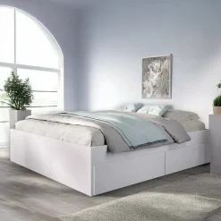 Letto matrimoniale moderno bianco 205x169cm robusto - Ferdie