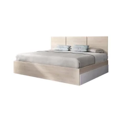 Letto matrimoniale moderno bianco e rovere 205x166cm - Shannon