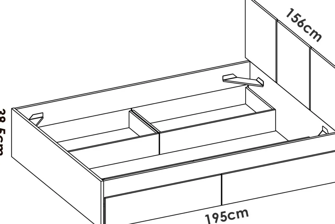 Letto matrimoniale moderno bianco e rovere 205x266cm - Alina