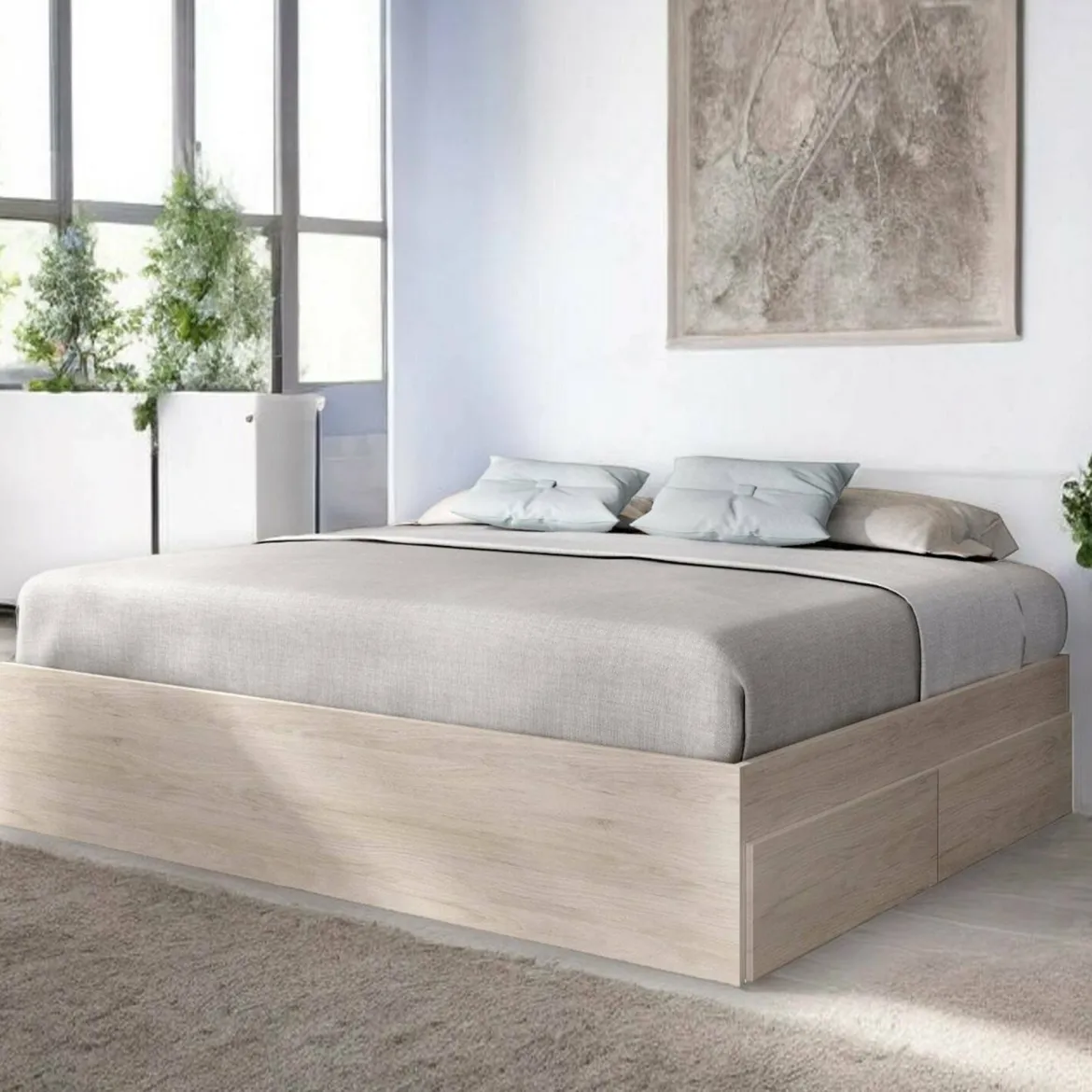 Letto matrimoniale moderno rovere 205x169cm - Ferdie