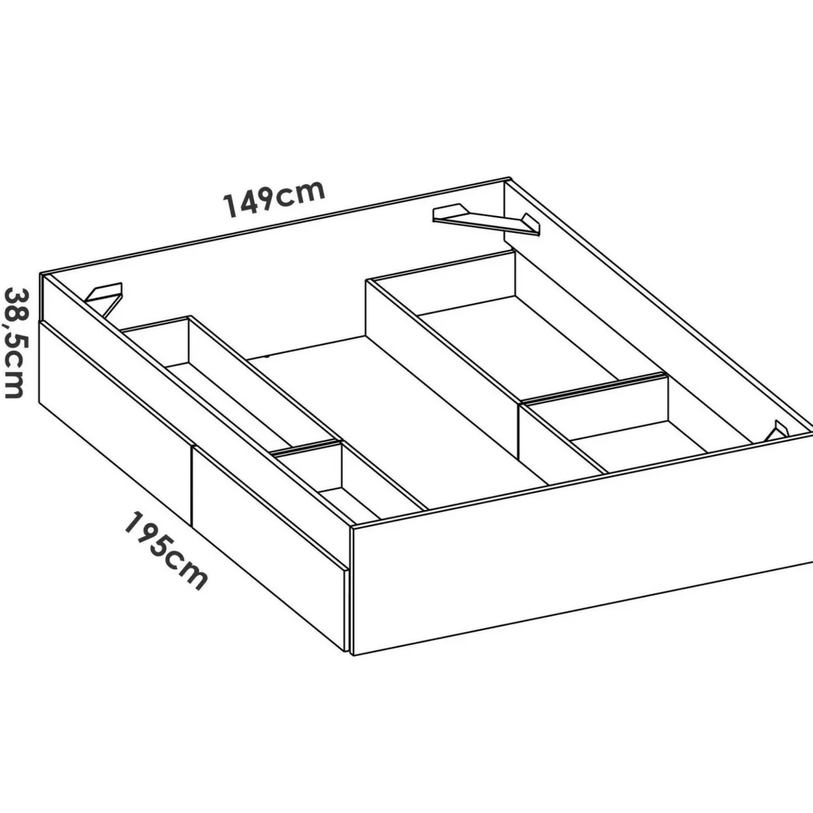 Letto matrimoniale moderno rovere 205x169cm - Ferdie