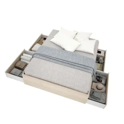 Letto matrimoniale moderno rovere 205x169cm - Ferdie