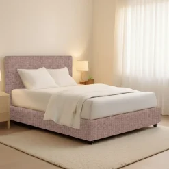 Letto Matrimoniale Rosa Antico Sfoderabile Contenitore, Dimensione Materasso 160x190 cm - Fasanella